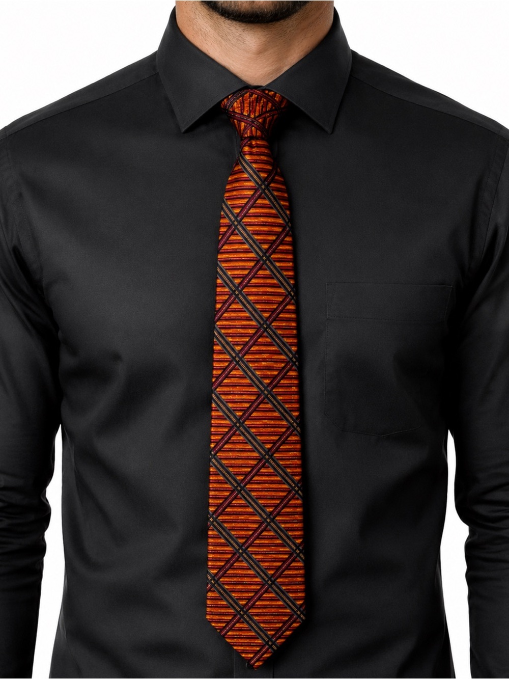 Robert Talbott Best of Class Nordstrom Silk Geometric Tie Orange Purple USA